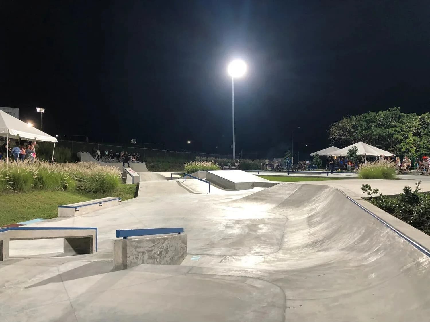 Street course at night with lights
